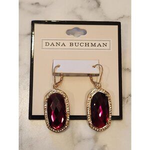 Dana Buchman Gold-Tone Red Gemstone Drop Earrings With Crystal Accents